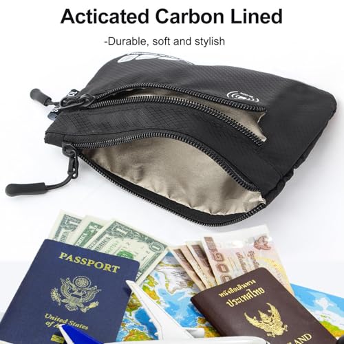 SUPACOOL Passport Holder Bag, Travel Wallet for Men Women Family, Passport Pouch, Card Holder Organizer, RFID Blocking, Two-piece Set(Black) by SUPACOOL - Used condition - Image 8