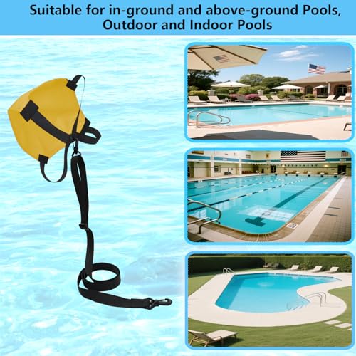 Adjustable Swim Parachute Belt - Resistance Training Stationary Swimming Belts Set for Swimmers Build Speed & Endurance for Pool, Ocean Water