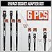 HORUSDY 6-Piece Impact Sockets Adapter Sets, 3-Inch and 6-Inch Hex Shank 1/4