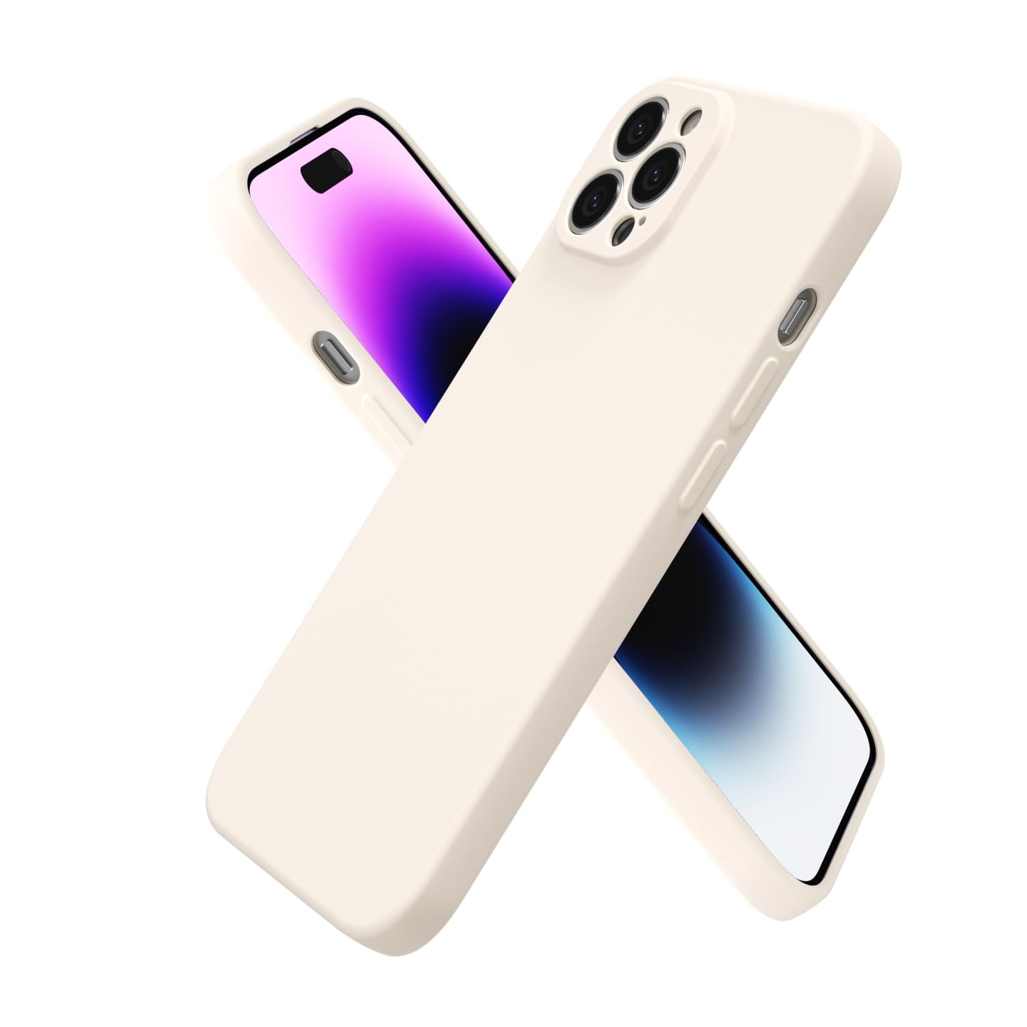 oakxco for iPhone 14 Pro Max Case Silicone, Ultra Slim Thin Phone Case for Women Girls, Plain Solid Color Minimalist Aesthetic Cute Girly Design, Soft