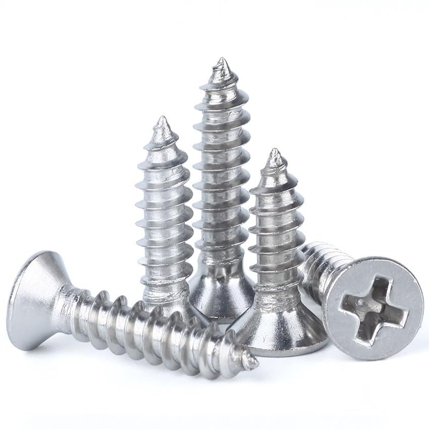 50Pcs M2 M2.2 M2.6 M3 M3.5 Countersunk Flat Head Self-Tapping Screws 316 Stainless Steel Self Tapping Screw Drywall Screw Fasteners(M3 x 20mm)