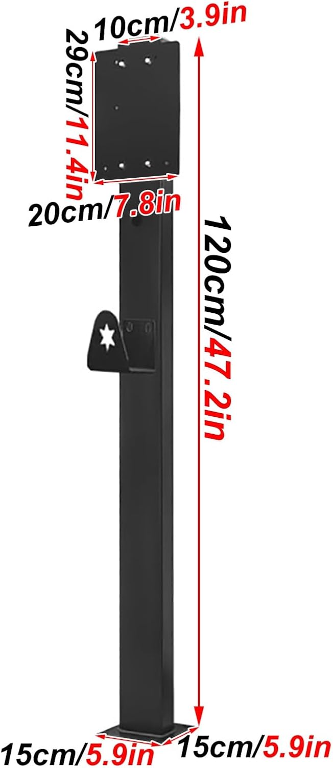 Outdoor EV Charger Stand - Freestanding Electric Vehicle Charging Station with Hook & Mounting Accessories - Durable Pedestal for Electric Vehicle Connectors