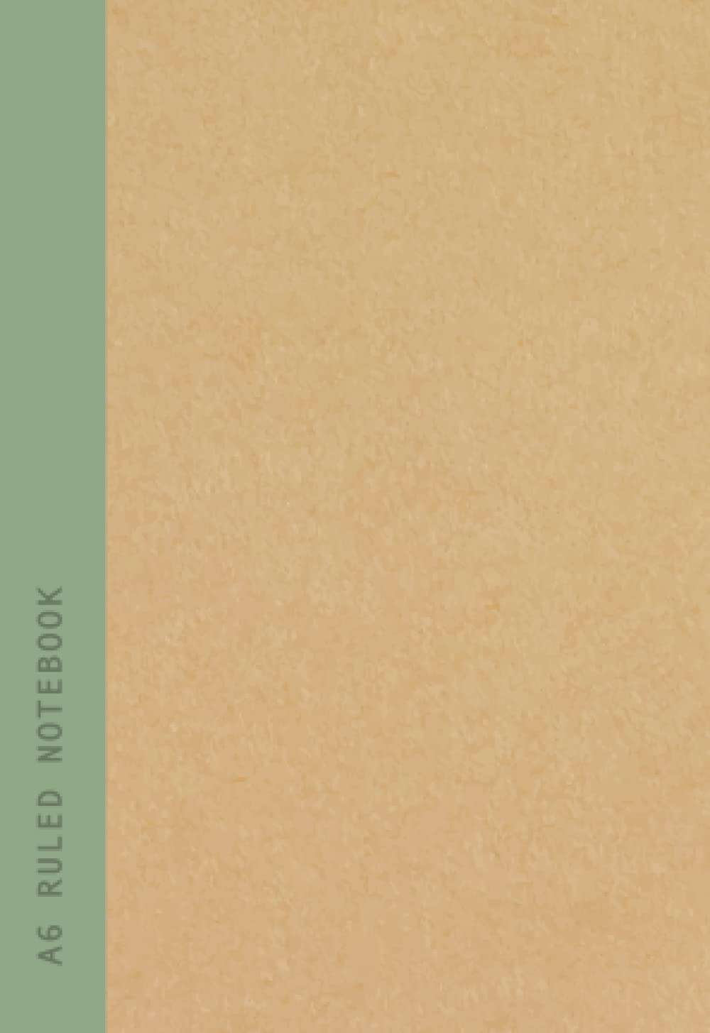 A6 Ruled Notebook: Khaki Green Spine | Lined | School, Travel & College Subject or Course Journal - 90 Pages Recycled Paper
