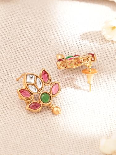 Image of Rubans Necklace Set Gold Plated Traditional Stylish Floral Theme Jewellery Gift for Women & Girls