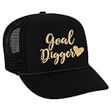 FitCrush Lifestyle Goal Digger Trucker Hat (One Size, Black)