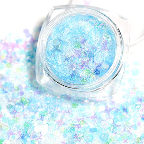 Abcidubxc Epoxidform, 6 Flaschen Sterne Herz Schmetterling Mix Pailletten Glitzer UV Harz Epoxidform Füllung Für DIY… – Bild 4