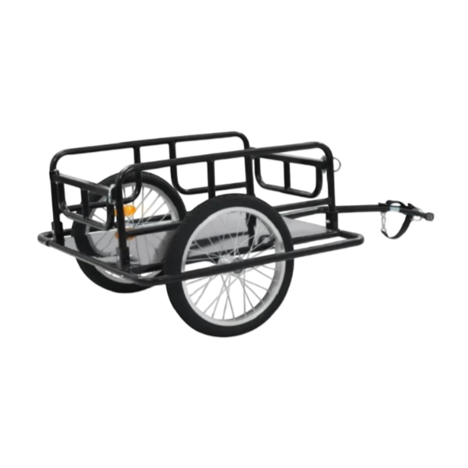 Remorque Cargo Pratique pour vélo, en tôle d'acier et Tubes d'acier, Transport Polyvalent, Roues de 39 cm, Installation Facile.