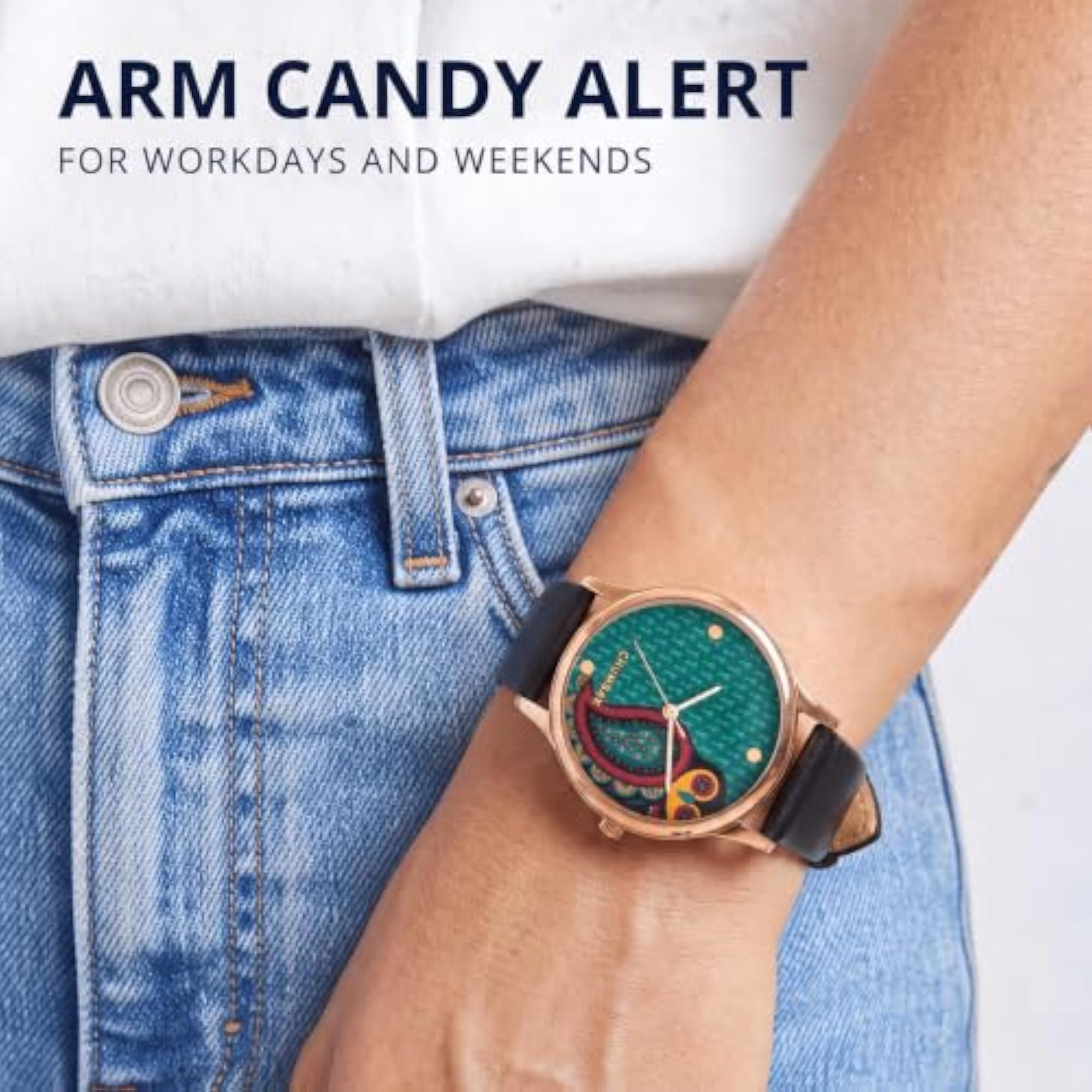 Women's Round Dial Analog Watch, Folksy Owl Collection