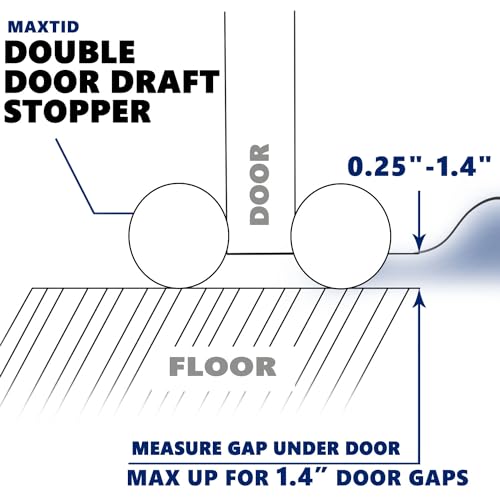 Image of MAXTID Under The Door Draft Blocker Weather Stripping Kit - Brown Draft Stopper for Soundproof Seal, 36 Inch Door Sealer