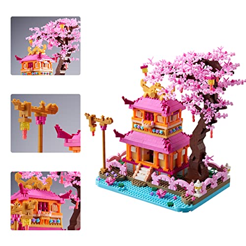 Kadablk Architecture Dream Flower Building Block,Japan Sakura Tree House Construction Set,1810PCS for Adults & Kids… - Image 5