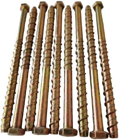 AF4F M6 x 100mm Concrete Self Tapping Masonry Bolt Anchor Screw (10 Pack) 10mm Hexagonal Head fix to Masonry, Brick, Marble, Stone etc