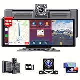 Carplay Screen for Car,10.26" HD IPS Wireless Portable Car Stereo for Apple Carplay&Android Auto,Audio Receivers with 4K Dash Cam/1080P Rear Camera,GPS Navigation,Mirror Link,FM,Voice Control -  MIMQO
