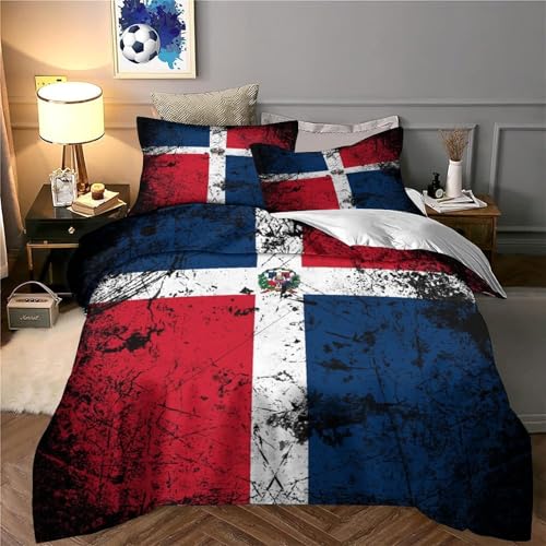 Housse de Couette Drapeau Dominicain Microfibre Linge de lit 3D - 6