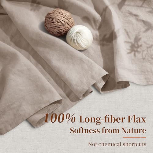 Image of 100% Pure Linen Sheet Set for Hot Sleepers, Breathable Natural Linen Sheets 4pcs, Bedding Set Deep Pocket Up to 16 inch Moisture-Wicking, Softens with Every Wash (Linen King)