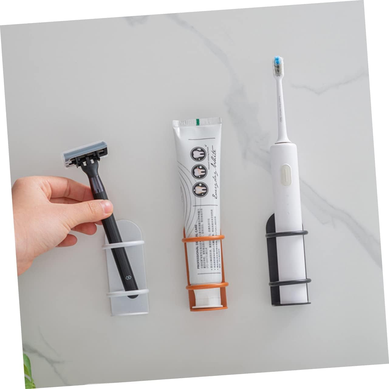 Zahnbürstenhalter-Caddy, 2 Stück, Rasiererständer, Halterung, Toilette, Zahnbürste, Zuhause, Wandaufbewahrung, Lagerregal, Zahnausrüstung, Zahnbürstenhalter, Zahnbürsten for Zähne, elektrisches Regal,