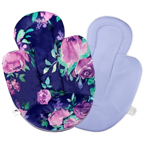 Image of TANOFAR Infant Insert, Newborn Head & Body Support Insert Cushion for Newborn to Toddler, Compatible with 4Moms MamaRoo and RockaRoo Swing, Reversible Design, Soft Breathable, Purple Flower