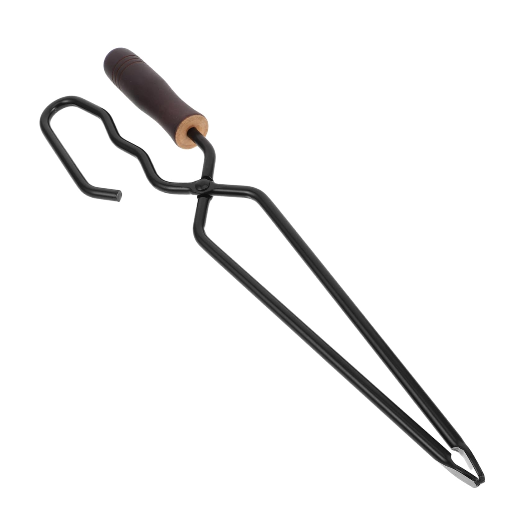 Pinzas para Parrilla de Acero al Carbono y Madera, Negro