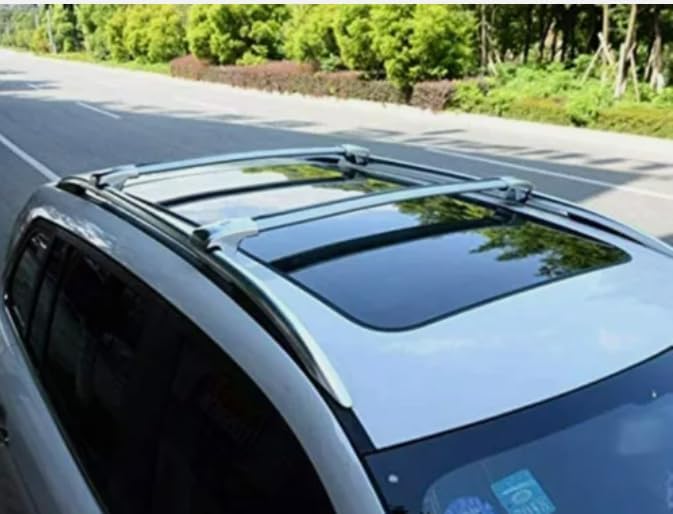 2PCS Aluminum Roof Rack Cross Bars with Theft Lock for Rooftop Compatible with Fixed Points Roofs Fits for Toyota Highlander Kluger 2014-2019(Silver)