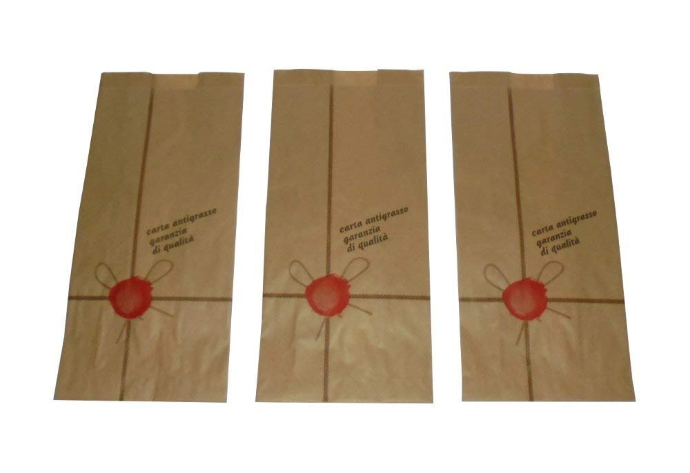 PZ 200 BUSTA IN CARTA CM 14 X 30 SACCHETTO IN CARTA ANTI GRASSO PER PANE PIZZETTE E DOLCI PAPER BAG