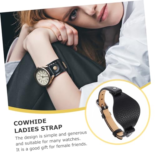 Correa de reloj de cuero auténtico premium con acabado minimalista para niñas 4