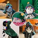 Nobleza Disfraz Gato de Navidad, Navidad Ropa para Perros Pequeño, Traje de árbol de Navidad Ajustable para Cachorro Gatito Gatos Pequeños Perros Mascotas, Único, Adorable y Cálido