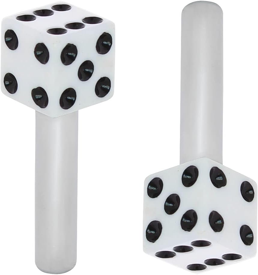United Pacific 70041 High Impact Plastic Construction Dice Door Lock Knobs for Classic & Vintage Cars/Trucks, 10-32 Thread - White/Black (Pack of 2)