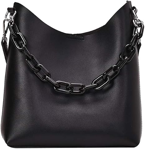 Amazon.com: N/D PU bolso de cuero para mujer, mujer bolsos de cuero bolso  bolso bolso bolso bolso maletín mujer con asa de cadena, Nero : Ropa,  Zapatos y Joyería