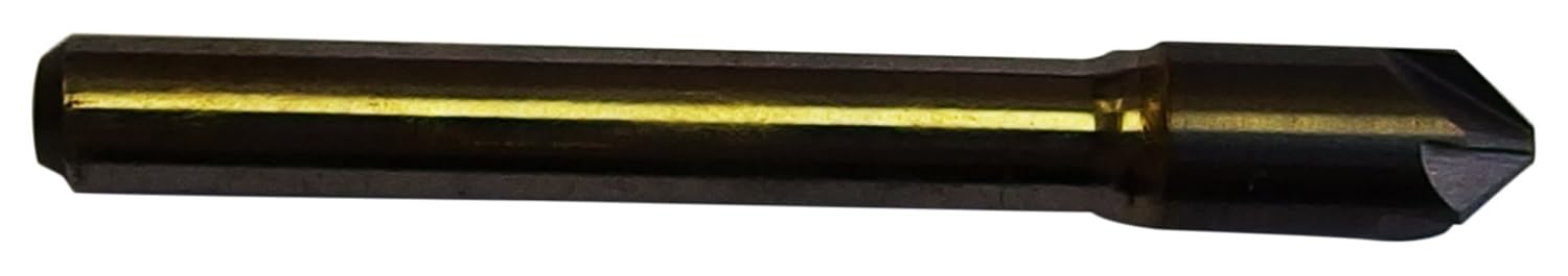 38668 Micro Grain Solid Carbide Countersink, Uncoated (Bright) Finish, Six Flutes, 1/4" Shank Diameter, 90 Degrees Point, 5/16" Size (Pack of 1)
