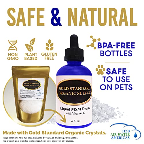 Liquid Msm Drops With Vitamin C - 8 Ounces - Made With Gold Standard Organic Sulfur Crystals, Premium Msm Eye Drops **Same Day Shipping** #TOP3