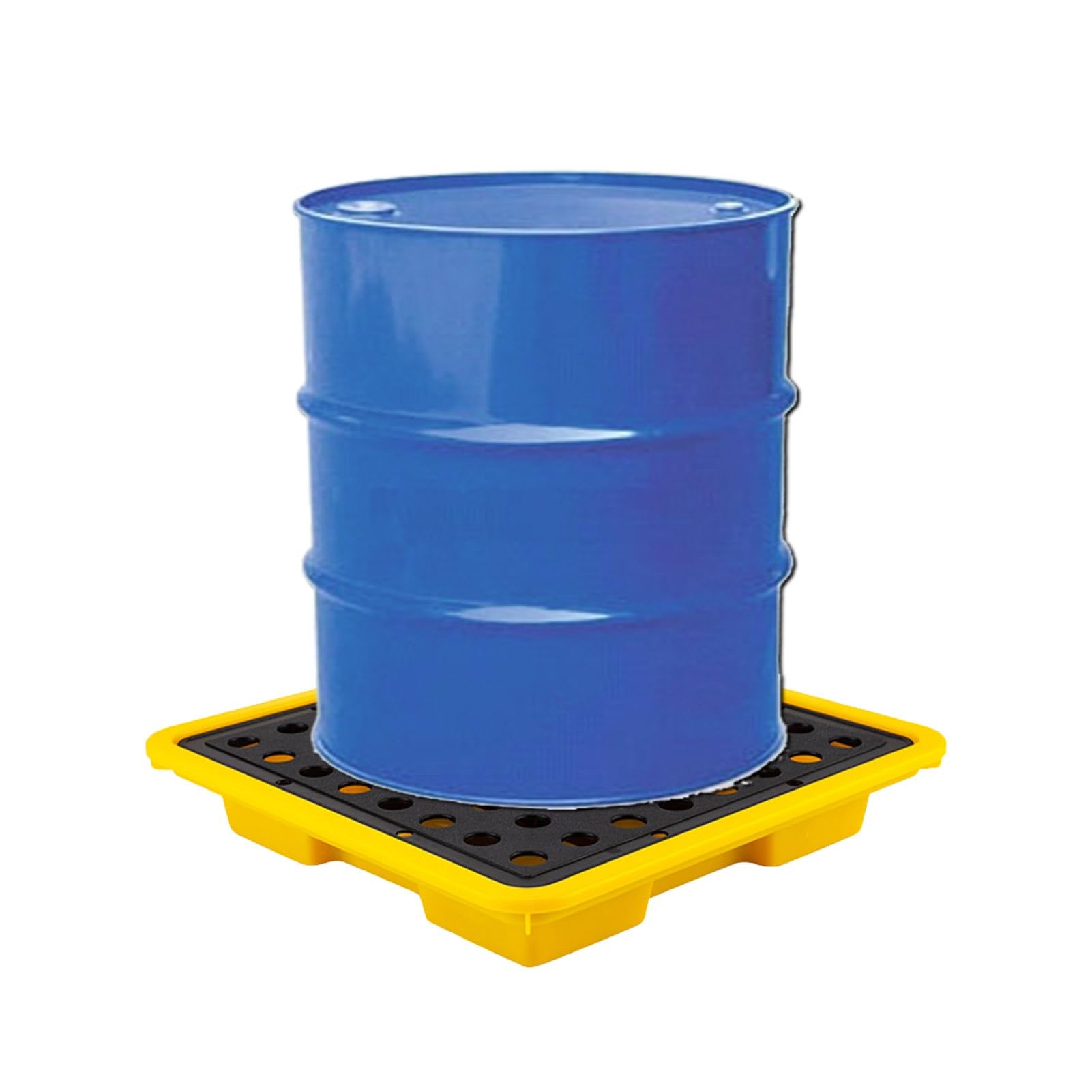 PFCDZDU Spill Containment Platform, Industrial Anti Slip Leakproof Tray with Forklift Pockets, Detachable Plastic Stack Paint Bucket Pallet, High Load Capacity (Color : Yellow-5 Pack, Size : 25.6