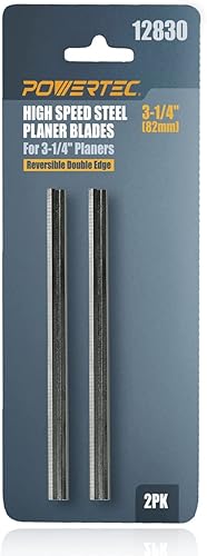 POWERTEC 128301 - Juego de 2 cuchillas cepilladoras HSS de 3-14 pulgadas para Bosch PA1202