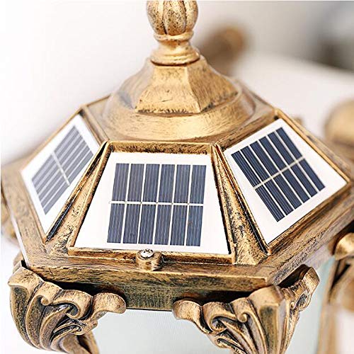 Poste de luz solar para jardín y zonas comunitarias con doble lámpara LED 4