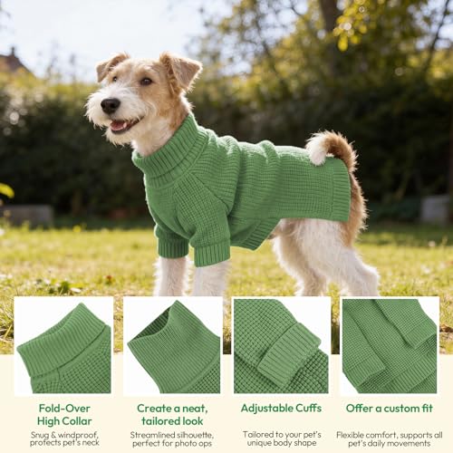 KONVINIT Hundepullover Kleine Hunde Winter Warmer Hund Pullover Weich Rollkragen Strickpullover für Welpen Hunde