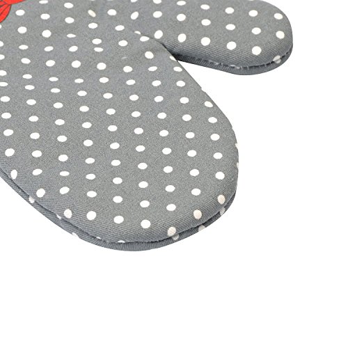 Grillhandschuhe feuerfest, Baumwolle-Topfhalter Topfhandschuhe zum Schutz der Hände Einheitsgröße im 2er-Set 28cm