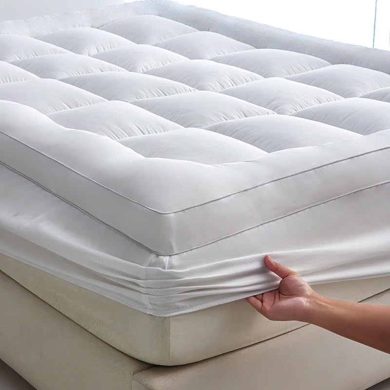 Surmatelas 160x200 cm matelassé pour lit 2 personnes gris - 7