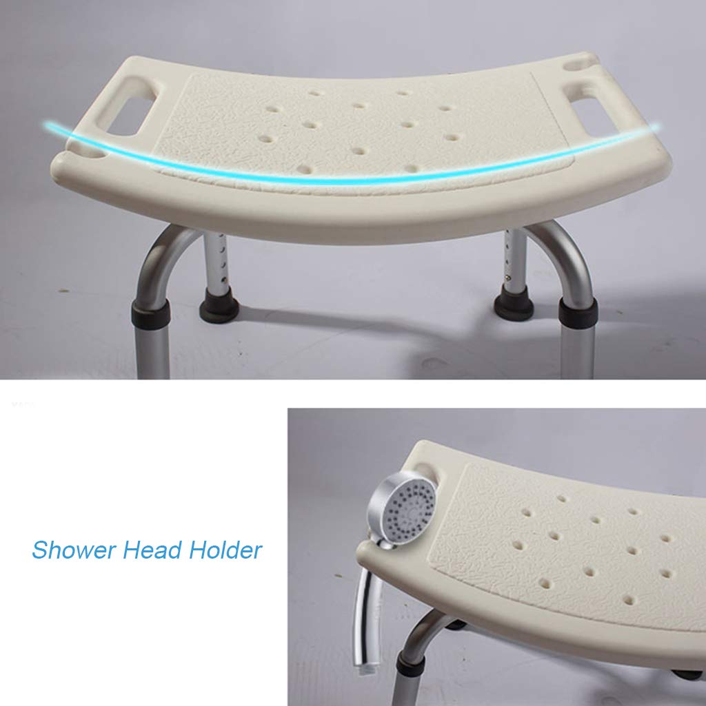 Casa Taburete de baño/Ducha Ajustable en 8 Alturas Banco de Asiento de bañera con Almohadilla Antideslizante para Las piernas Prevención de caídas Agujeros para Drenaje Ayuda de baño para Ancianos