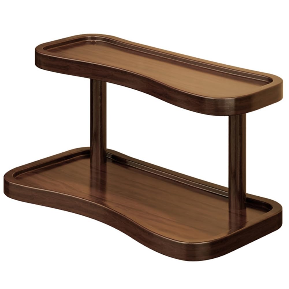 Hndhbfgrt Coffee Station Organizer Double Layer Desktop, Bamboo Wood Countertop Storage Shelf for Kitchen, Mugs& Spices