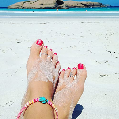Adramata Toe Rings For Women 925 Sterling Silver Toe Rings Set Cz Inlaid Trendy Summer Beach Foot Jewelry Adjustable Open Toe Rings Hug & Leaf & Simple Rings #TOP2