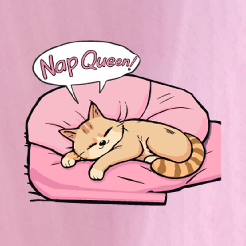 Image of Thunder Tails Printed Cat T-Shirt for Small to Large Cats & Kittens | Lightweight Breathable Cotton Pet Apparel | Cute & Stylish, Comfortable Round Neck Cat Clothes (L, Pink)