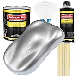 Restoration Shop - Iridium Silver Metallic Acrylic Enamel Auto Paint - Complete Gallon Paint Kit - Professional Single Stage High Gloss Automotive, Car, Truck, Equipment Coating, 8:1 Mix Ratio 2.8 VOC