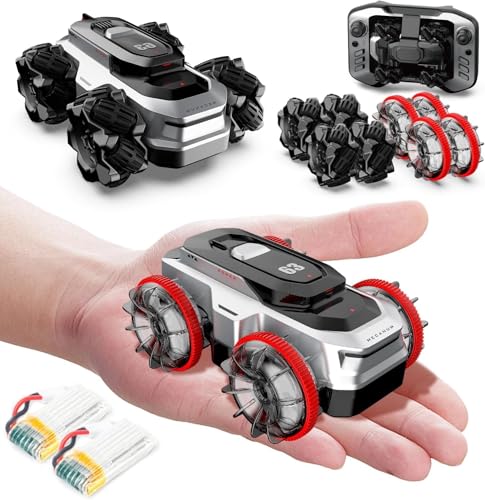 Image of Remote Control Car for Kids with 360 Spin & Stunt Action | Portable Mini RC Car with Dual Tires (Omnidirectional & Amphibious) | 2.4GHz 4WD All-Terrain Water & Land Driving RC Truck