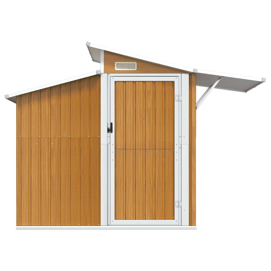 vidaXL Geräteschuppen, Gartenhaus mit viel Stauraum, Rostfrei Gerätehaus mit Tür, Schuppen Gartenschuppen, Braun 270x130x208,5cm Verzinkter Stahl