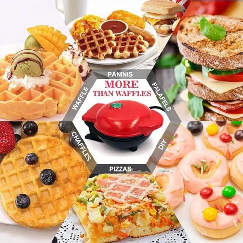 Image of Mini Waffle Maker Machine 3 In 1 Waffle Iron Home Appliances Kitchen Easy To Clean, 4 Inch, Perfect For Breakfast, Dessert, Sandwich, Pan Cakes, Other Snacks|Assorted - 350 Watts