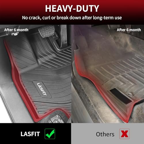 Image of LASFIT Floor Mats & Cargo Mat for Toyota Grand Highlander /Grand Highlander Hybrid with Subwoofer 2024 2025 2026 Custom Fit All Weather TPE Floor Liners, 3 Rows Cargo Liner & Backrest Mats, Black