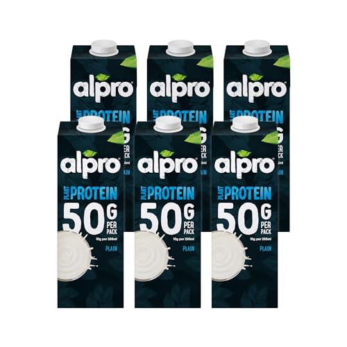 Alpro Soya High Protein Drink 100% Plant Based And Dairy Free Suitable For Vegans Naturally Free From Lactose - 6x1L