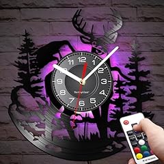 Timethink Cabin Deer Wall Clock with 7 Colors Changing, 12 Inch Deer Hunting Clock Silent Battery photo Timethink Cabin Deer Wall Clock with 7 Colors Changing, 12 Inch Deer Hunting Clock Silent Battery