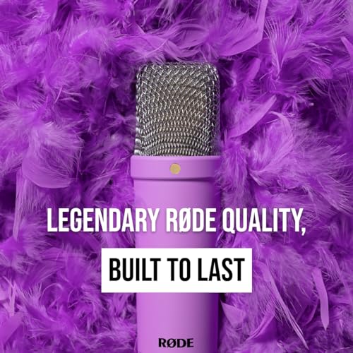 RØDE NT1 Signature Series Large-Diaphragm Condenser Microphone with Shock Mount, Pop Filter and XLR Cable for Music Production, Vocal Recording, Streaming and Podcasting (Purple) - Image 7