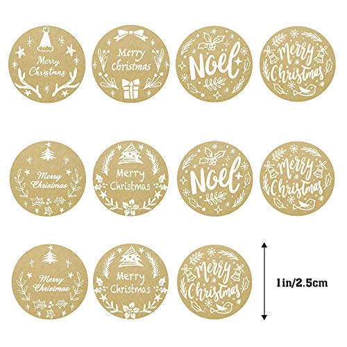1000 Pcs Roll Merry Christmas Stickers for Envelopes, Large Christmas Tags for Cards Gifts Envelope Seal, 1.5\" Diameter 2 Rolls