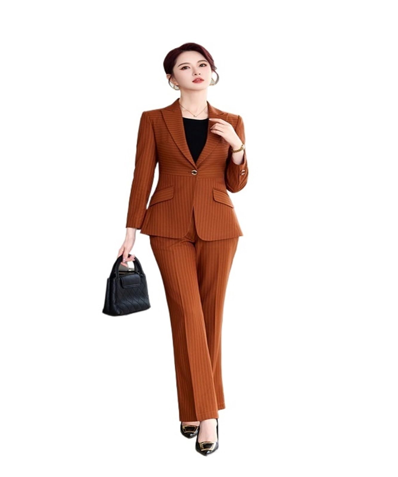 Elegantes Trajes Formales de Oficina a Rayas for Mujer, Trabajo, Blazer y Pantalones para Negocios, Trabajo, Oficina, Formal