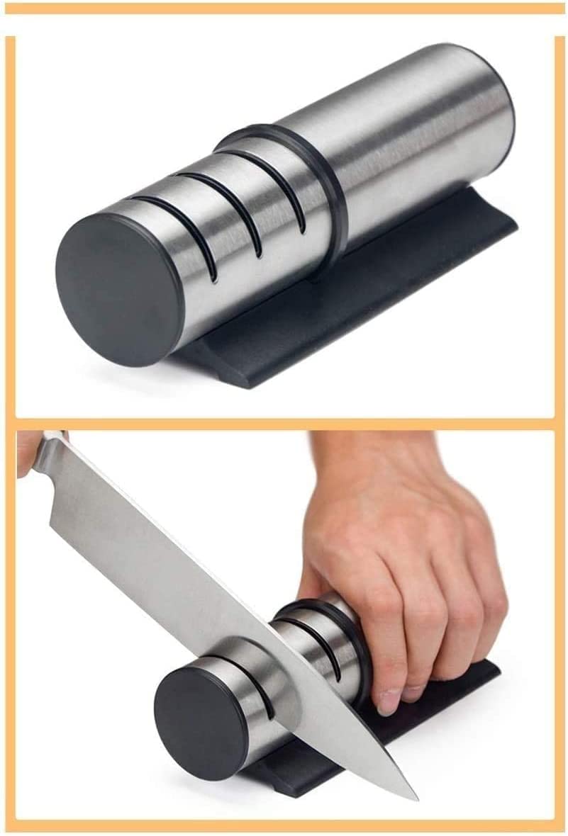 ARTSZY Affilacoltelli, affilacoltelli di qualità premium for coltelli dritti e seghettati, design professionale for chef a 3 slot, coltelli in acciaio inossidabile in ceramica e tungsteno for affilare